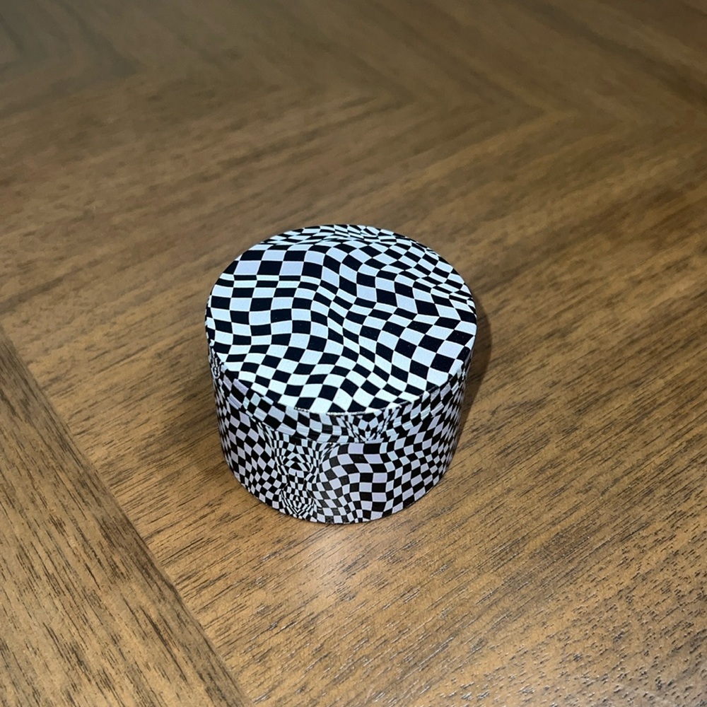 Black and white checkered spice grinder for smokers